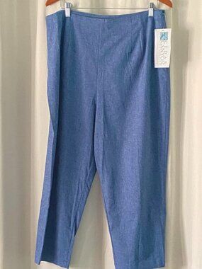 Cedar Canyon Blue Linen Blend Cropped Pants 20W NWT Cottagecore